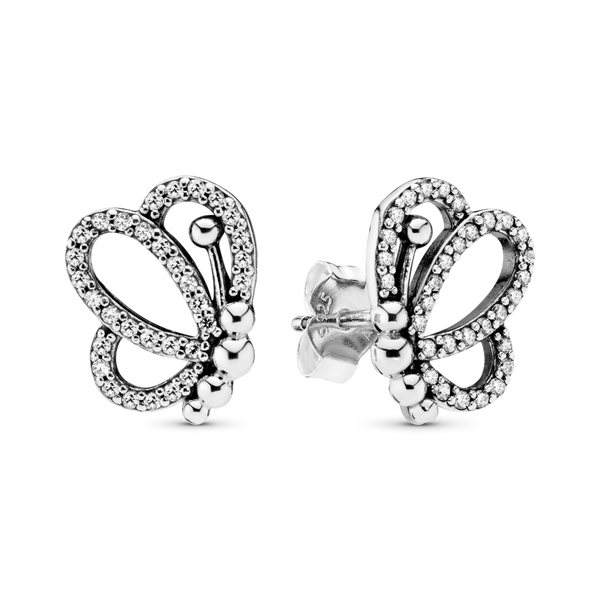297912cz Orecchini a lobo Farfalla openwork scintillante