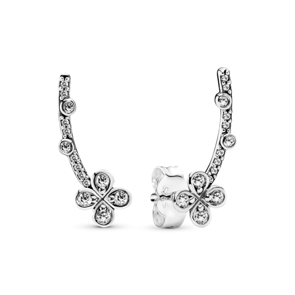 297936cz Orecchini Fiore con quattro petali ear climber
