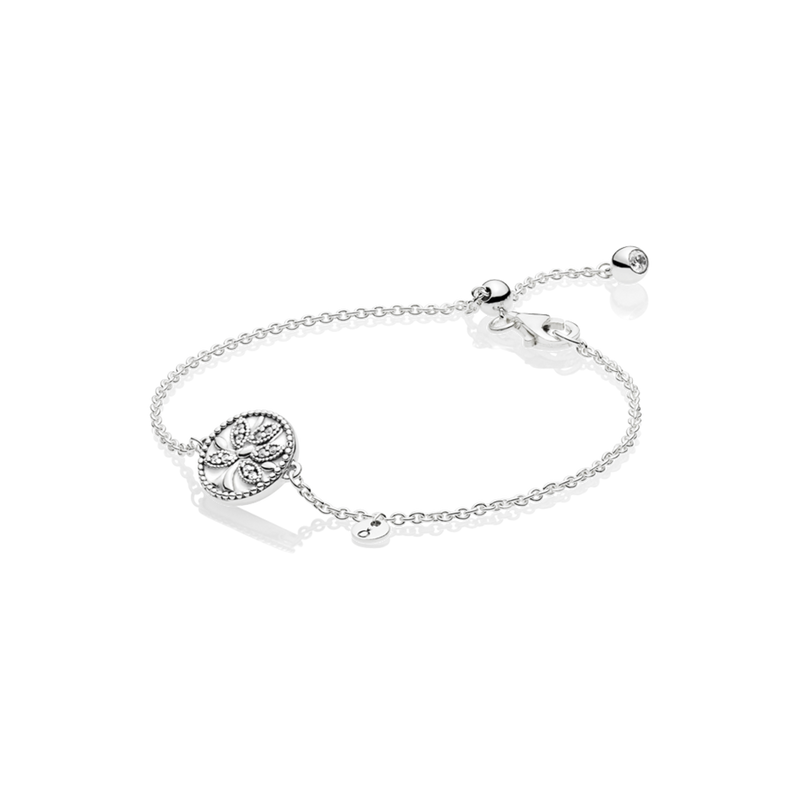 597776cz Bracciale Albero della Famiglia scintillante con chiusura regolabile