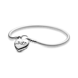 597806 Bracciale Pandora Moments con maglia snake e chiusura a lucchetto con cuore