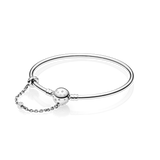 597846cz Bracciale rigido Pandora Moments Una su un milione con catena di sicurezza