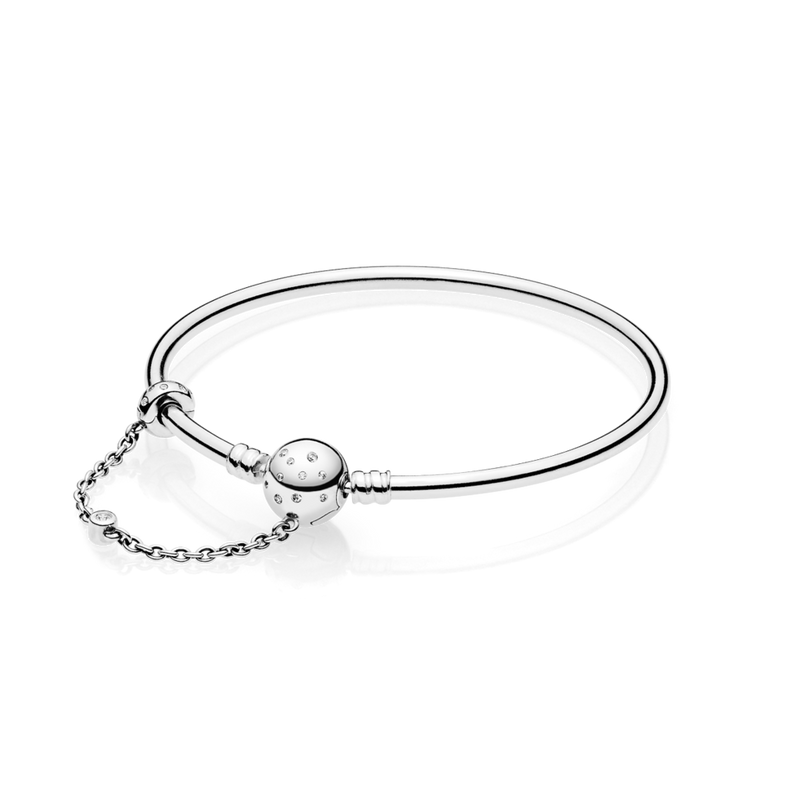 597846cz Bracciale rigido Pandora Moments Una su un milione con catena di sicurezza