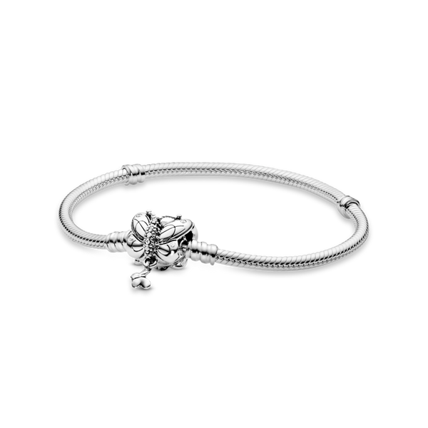597929cz Bracciale Pandora Moments con maglia snake e chiusura a farfalla