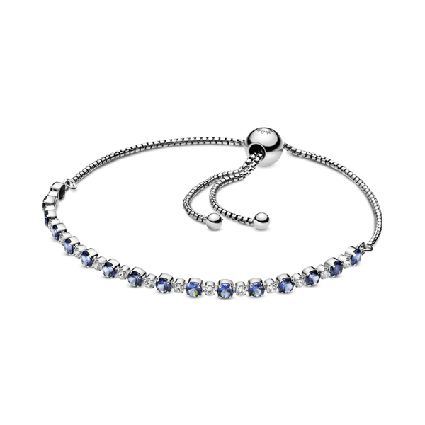 598517c01 Bracciale blu scintillante con chiusura regolabile