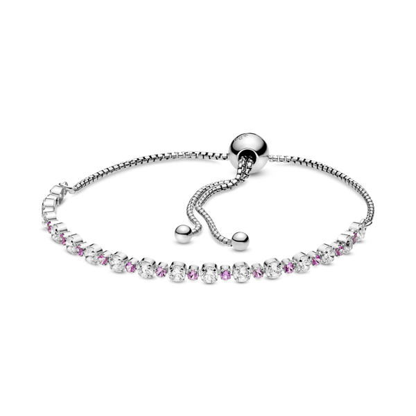 598517c02 Bracciale scintillante rosa e bianco con chiusura regolabile
