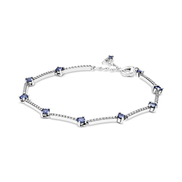 599217c01 Bracciale Barre scintillanti blu con pavè