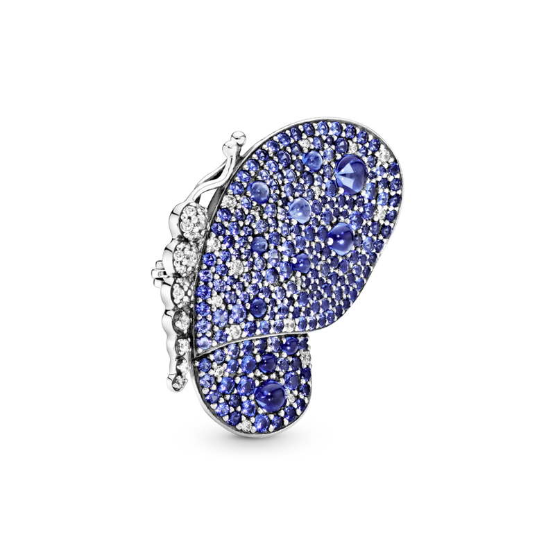 697996ncb Spilla Farfalla blu con pavé