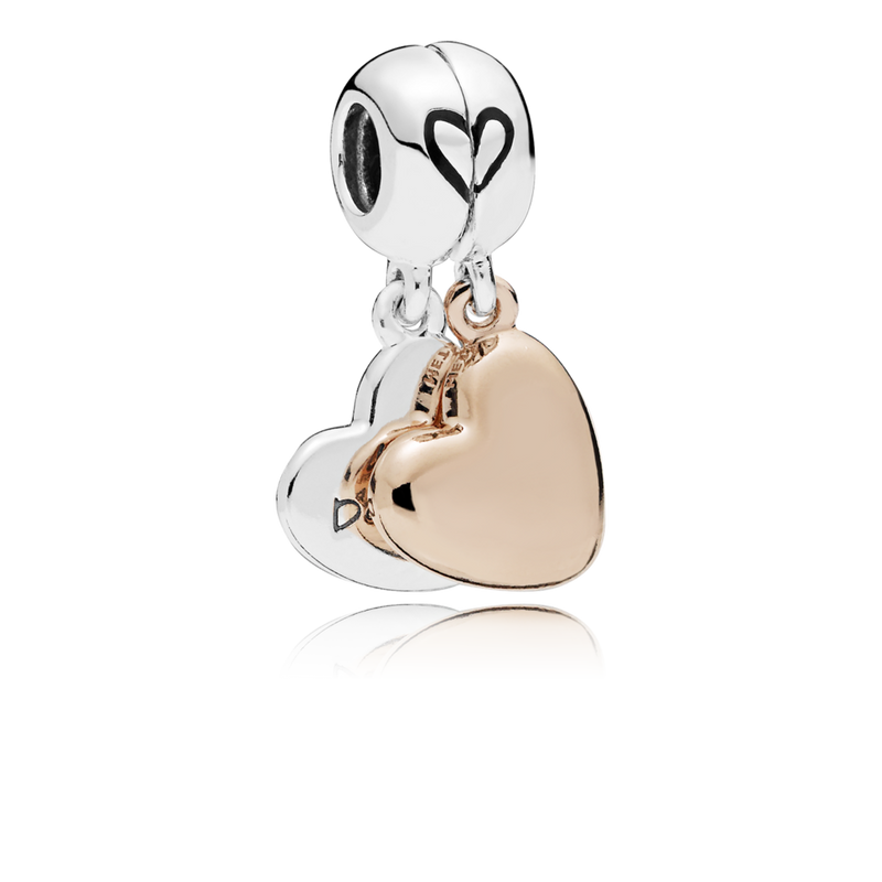 787783en16 Charm pendente con cuori divisibili Madre e Figlia