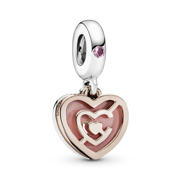 787801nbp Charm pendente Labirinto di cuori rosa