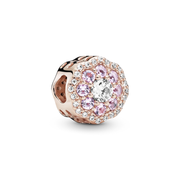 787851npm Charm Fiore rosa scintillante