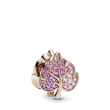 788322npmmx Charm Foglia Scintillante in Pavé