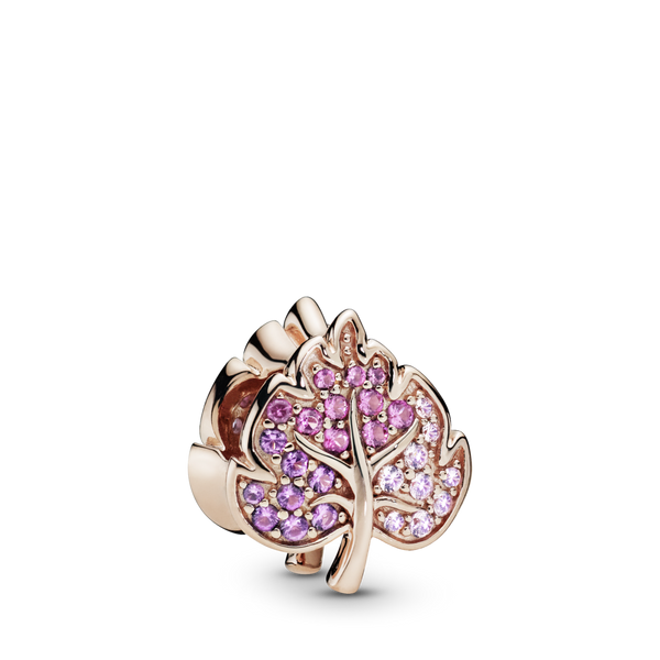 788322npmmx Charm Foglia Scintillante in Pavé