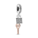788682c01 Charm pendente Lucchetto e chiave con pavé