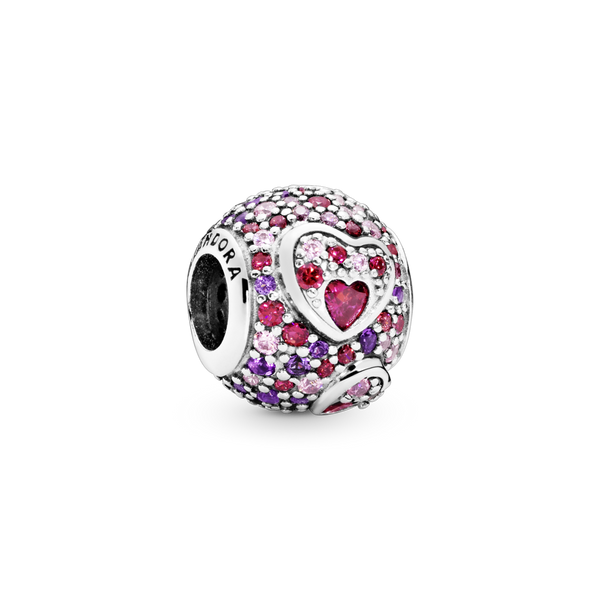 797826czrmx Charm Cuori asimmetrici con pavè