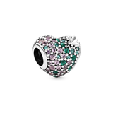 797869nrgmx Charm a cuore Quadrifoglio con pavé