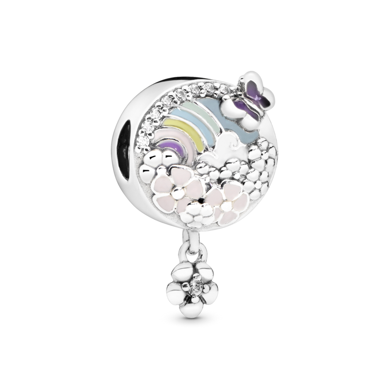 797999enmx Charm pendente Arcobaleno e fiore