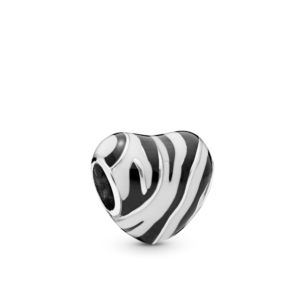 798056enmx Charm a cuore zebrato