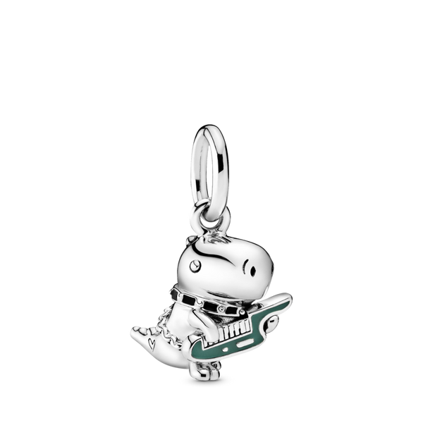 798297enmx Charm pendente Dino il Dinosauro Musicista Punk
