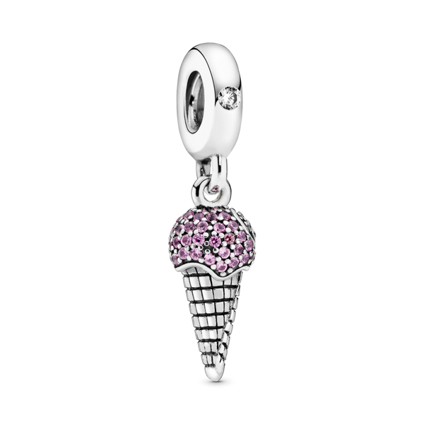 798801c01 Charm pendente Cono gelato con pavé