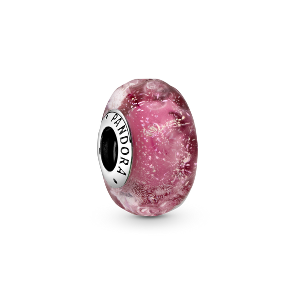 798872c00 Charm in vetro di Murano rosa con onde