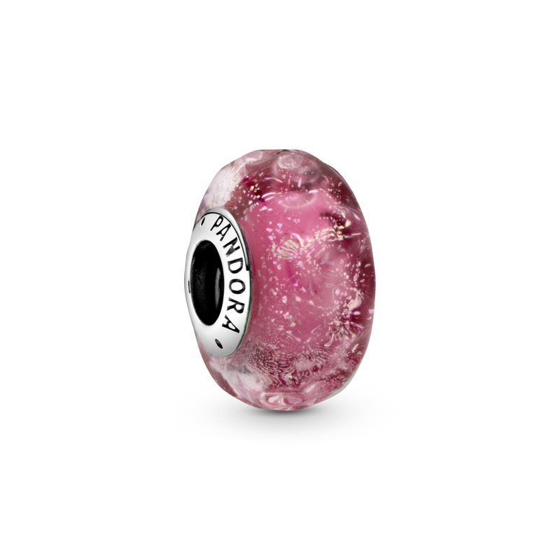798872c00 Charm in vetro di Murano rosa con onde