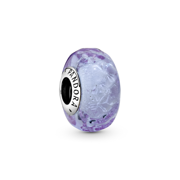 798875c00 Charm in vetro di Murano color lavanda con onde