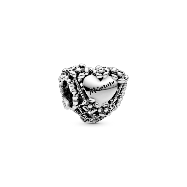 798892c00 Charm a cuore Mamma con fiori openwork