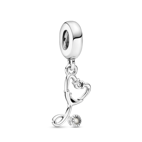 799072c01 Charm pendente con cuore Stetoscopio