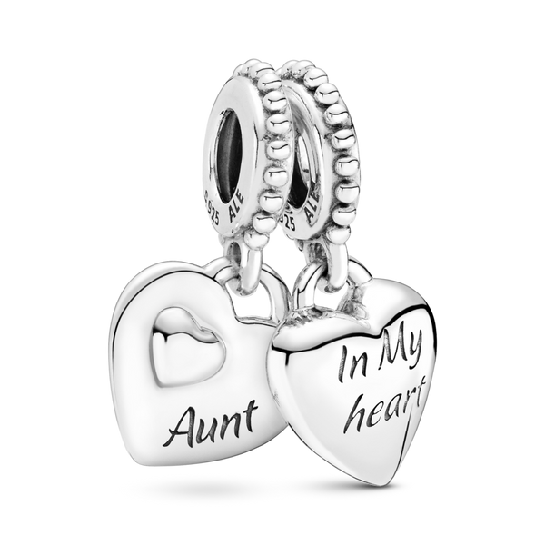 799188c00 Charm pendente con due cuori Zia e nipote