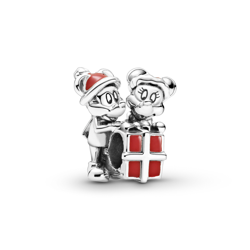 799194c01 Disney charm Mickey Mouse e Minnie con pacchetto regalo