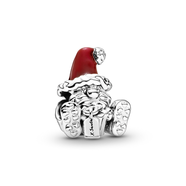 799213c01 Charm Babbo Natale seduto con regalo