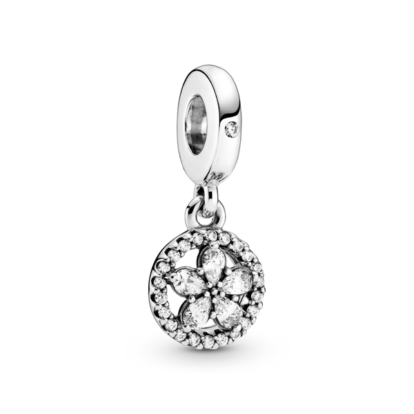 799222c01 Charm pendente Cerchio e fiocco di neve scintillante