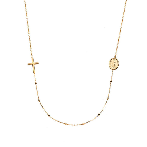 Collana Croce e Madonnina - Gioielleria Fondente