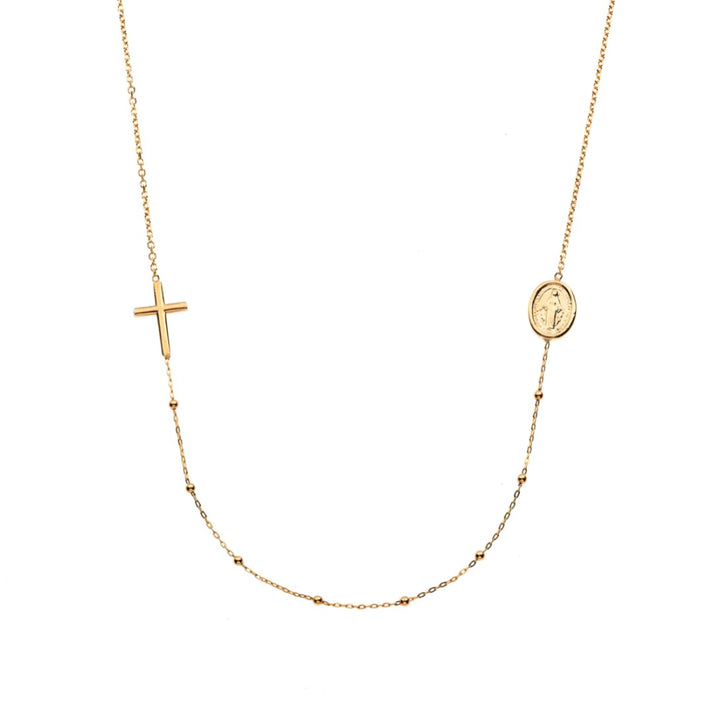 Collana Croce e Madonnina - Gioielleria Fondente