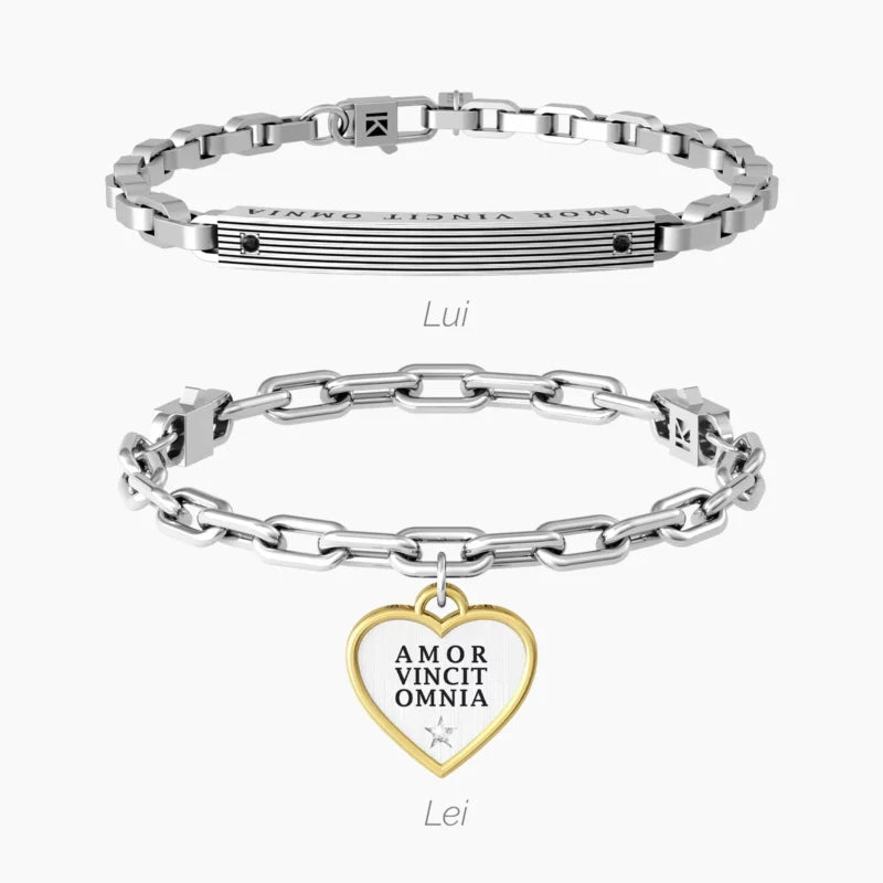 Set di Bracciali Lui & Lei "L’amore vince tutto" - Gioielleria Fondente