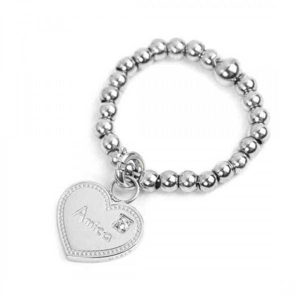 15AN014-M ANELLO ELASTICO CON PENDENTE CUORE AMICA