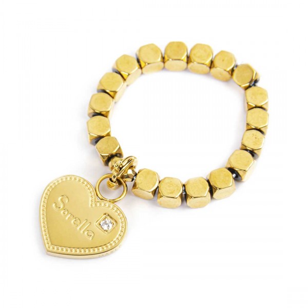 15AN015G-M ANELLO ELASTICO CON PENDENTE CUORE SORELLA 