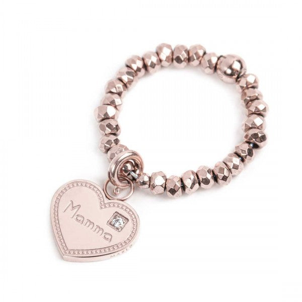 15AN016R-M ANELLO ELASTICO CON PENDENTE CUORE MAMMA