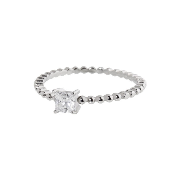 5an0014-18 Anello solitario quadrato