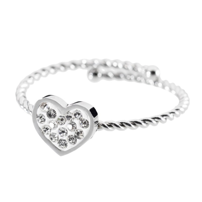 18an029 Anello con cuore e cristalli