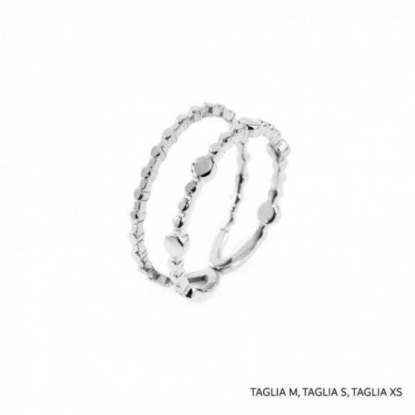 18an102 Anello doppia fascia puntinata