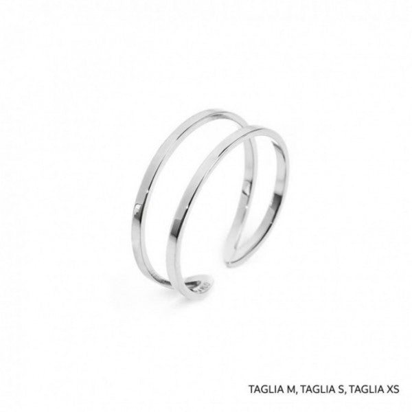 18an100 Anello doppia fascia rettangolare