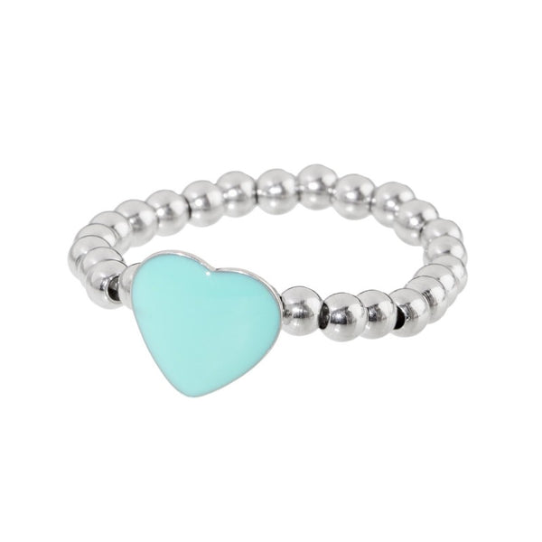 18an019t Anello sfere cuore smaltato my word