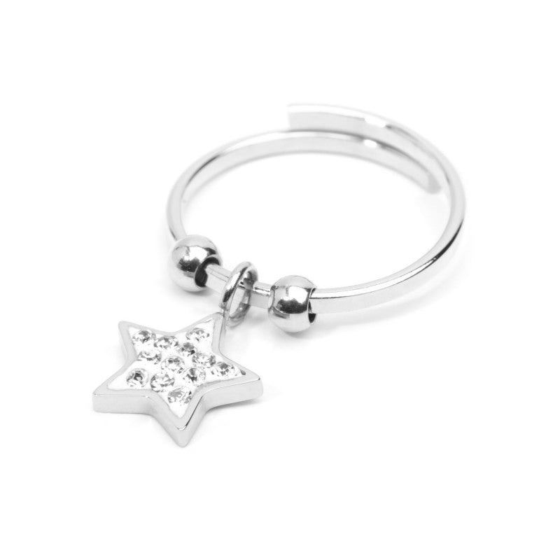 18an072 Anello stella strass