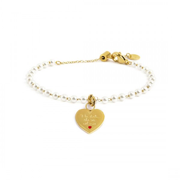 BRACCIALE CON PENDENTE CUORE TATA - Gioielleria Fondente