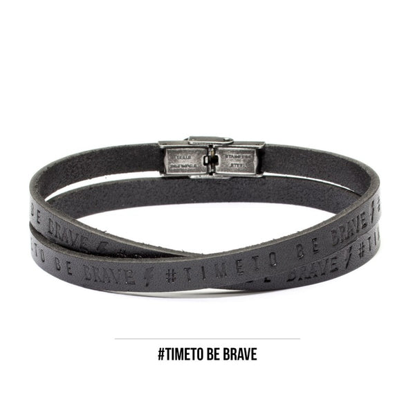 18br118 Bracciale 2 giri pelle be brave