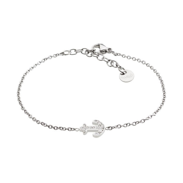 18br048 Bracciale ancora con strass