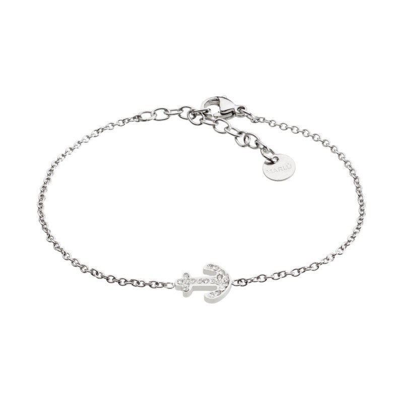18br048 Bracciale ancora con strass
