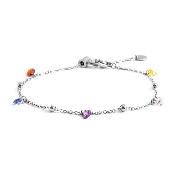 2br0061-rgb Bracciale con cristalli colorati e sfere
