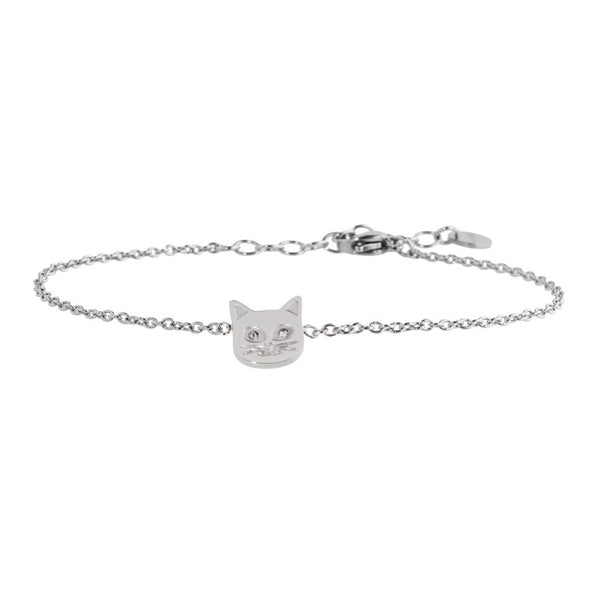 18br088 Bracciale gatto con strass